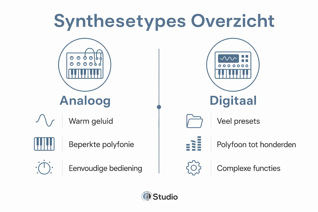 Présentation des synthétiseurs audio pour les musiciens et les producteurs 2 Infographie : les différences entre les synthétiseurs analogiques et numériques en un coup d'œil