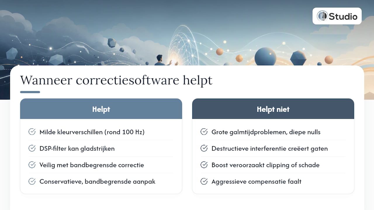 Wanneer helpt correctiesoftware, en wanneer niet? — overview diagram