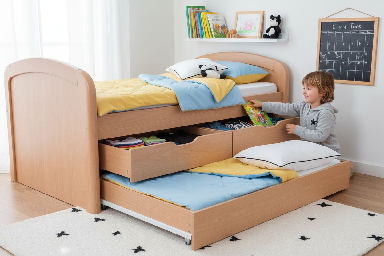 toddler bed storage options