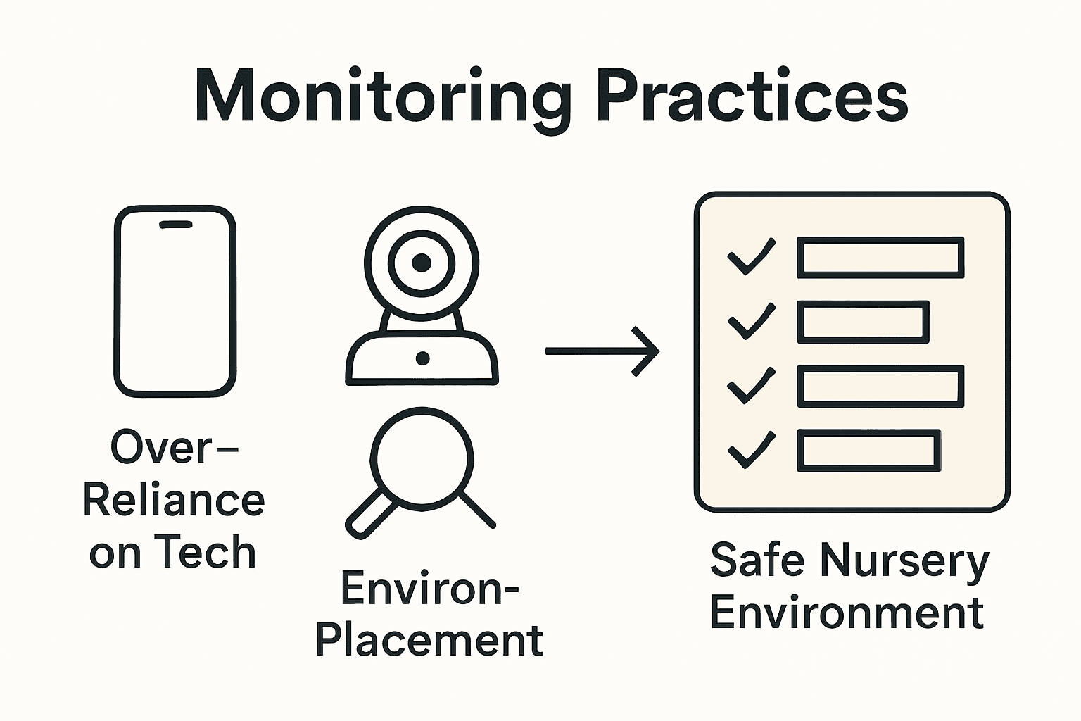 Infographic comparing common baby room monitoring mistakes and best practices