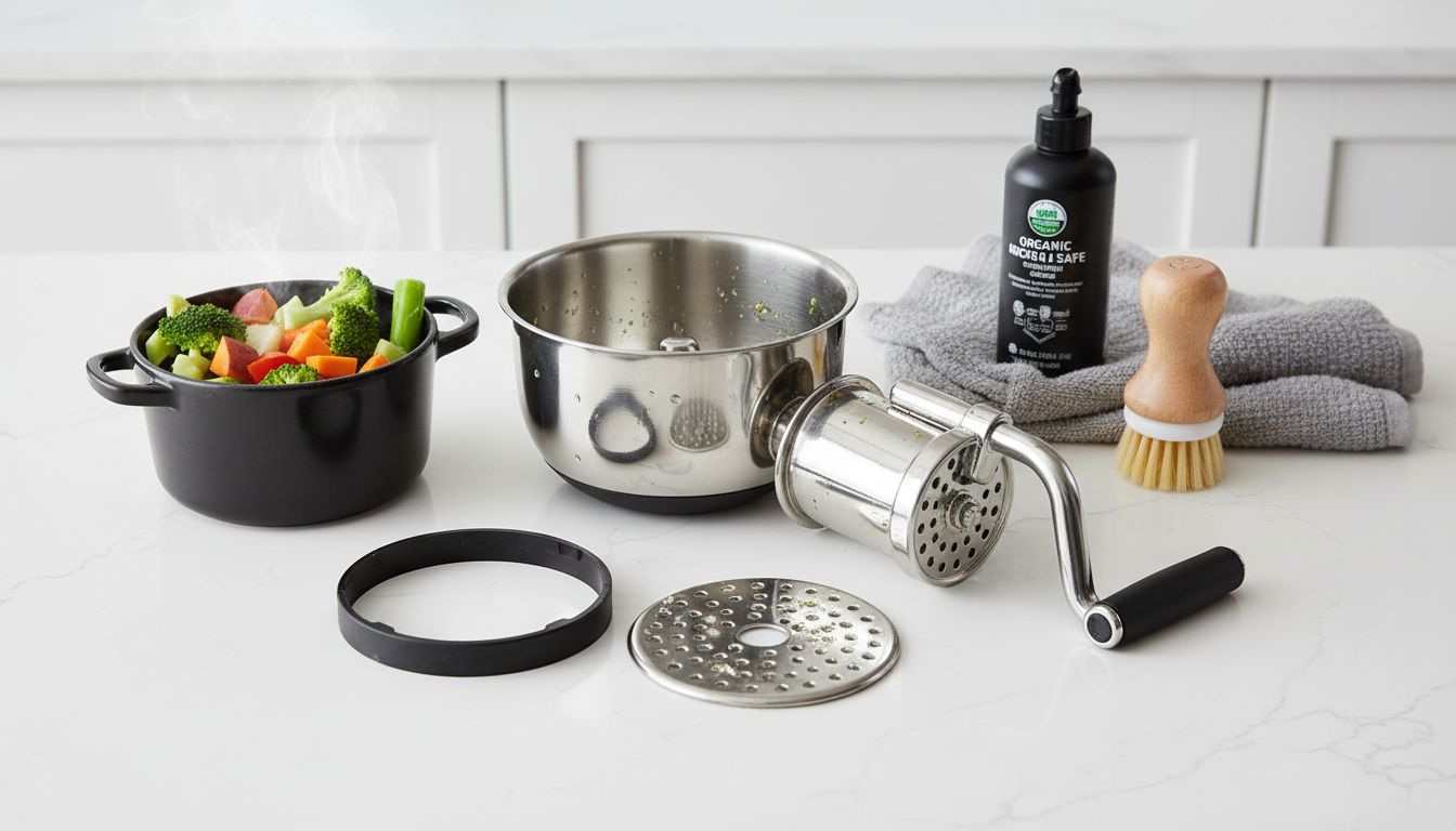 baby food mill disassembled