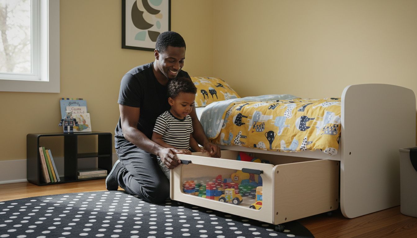 rolling under-bed container