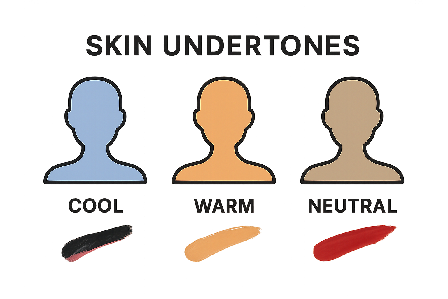 Three-category skin undertone and matching lipstick visual guide