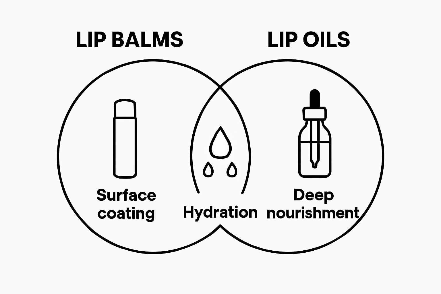 Lip oils vs. lip balms comparison chart