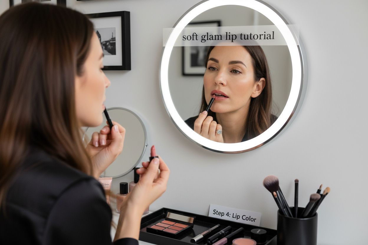 soft glam lip color application