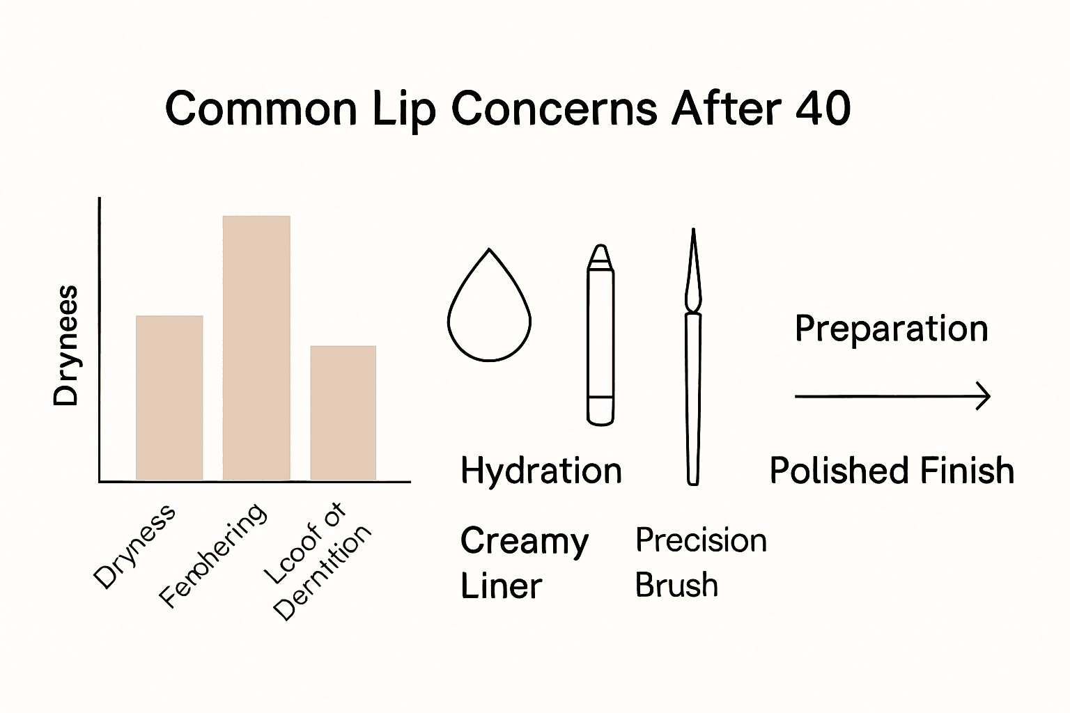 Infographic showing top lip concerns and solutions for women over 40