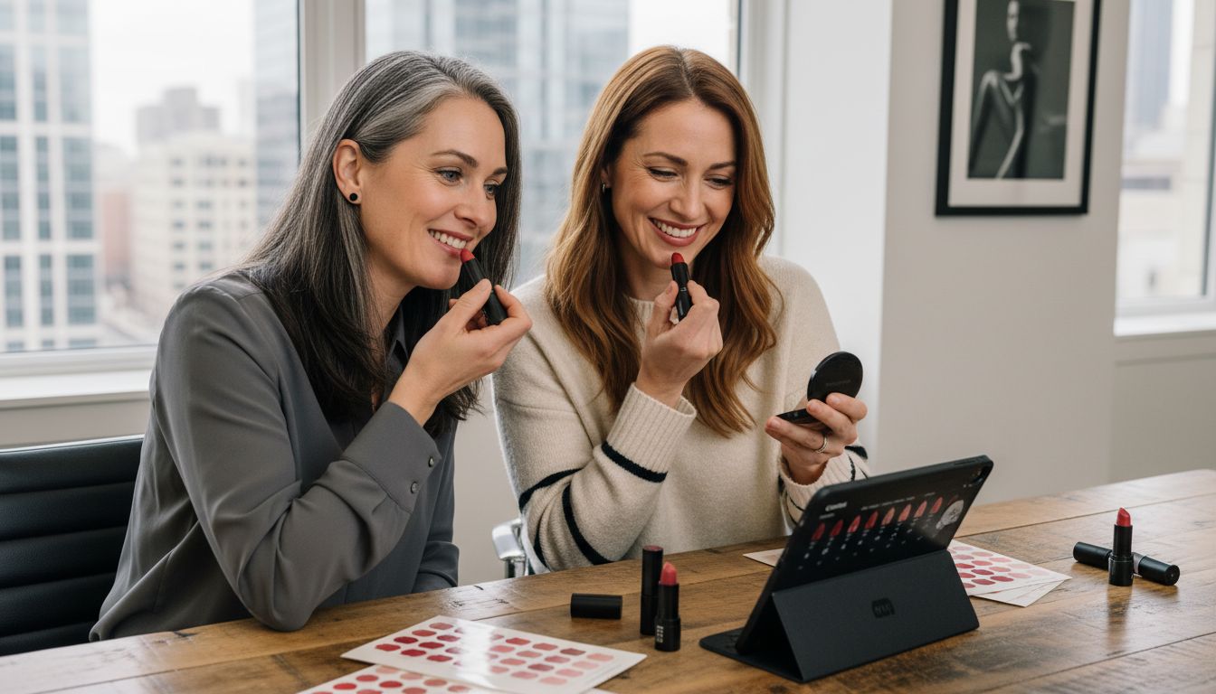 testing lipstick shades