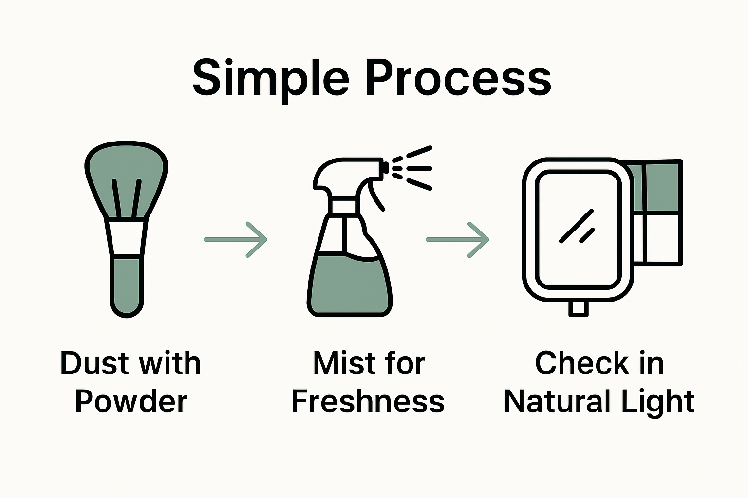 Infographic showing steps to set makeup