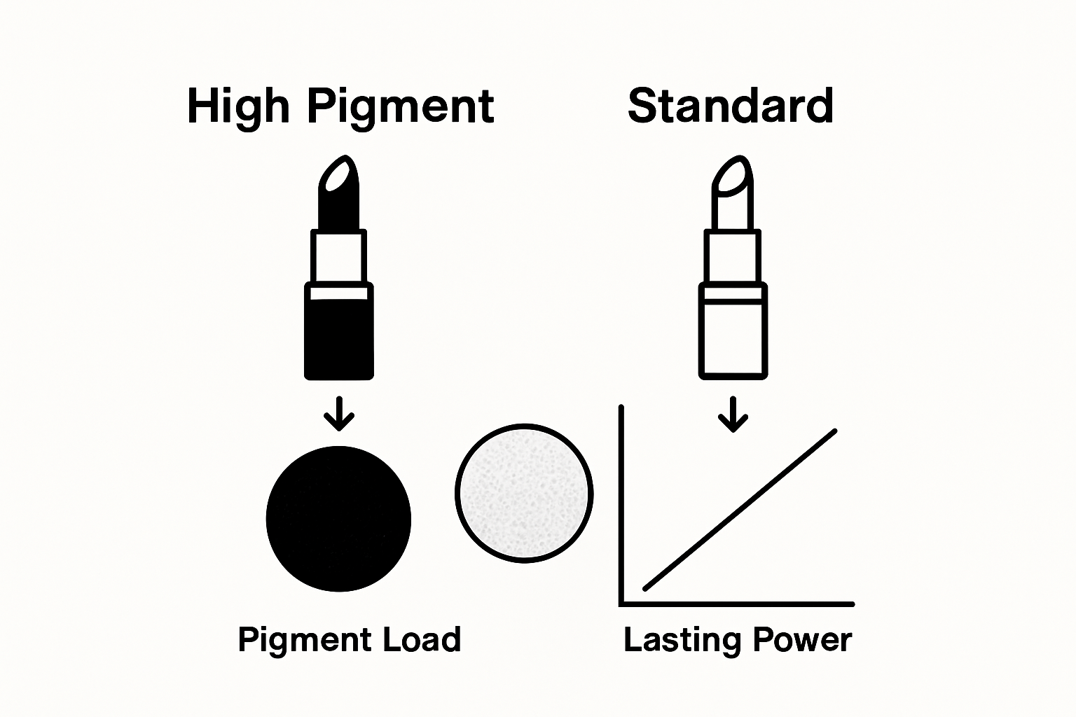 Lipstick pigment load and color impact infographic