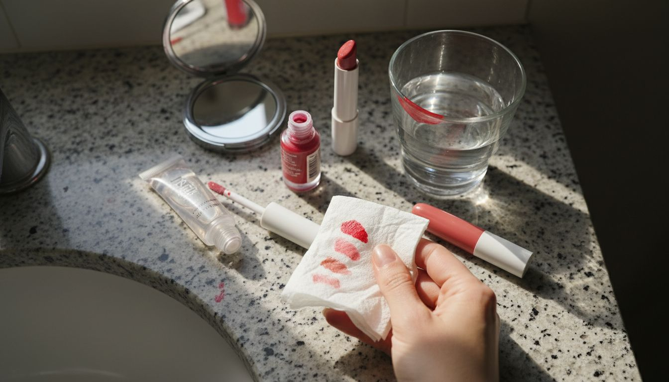 Different lip stain types and swatches