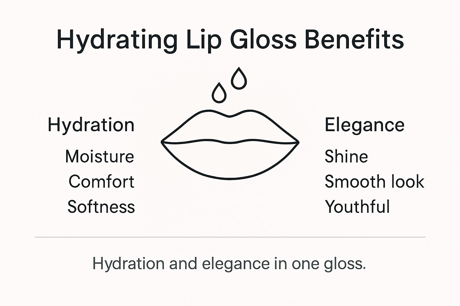 Infographic showing hydrating lip gloss benefits