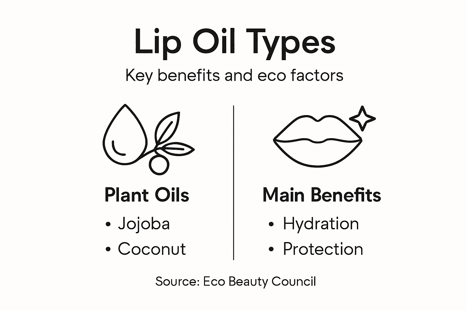 Infographic comparing lip oil types and benefits
