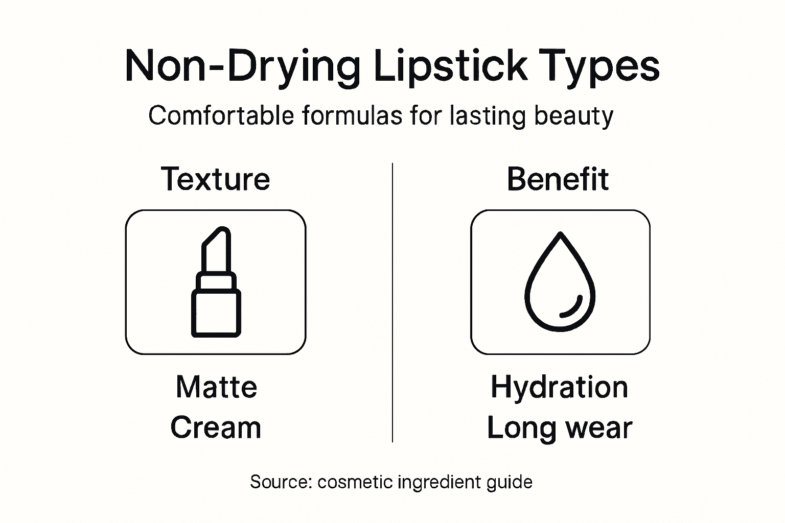 Infographic of lipstick types and benefits