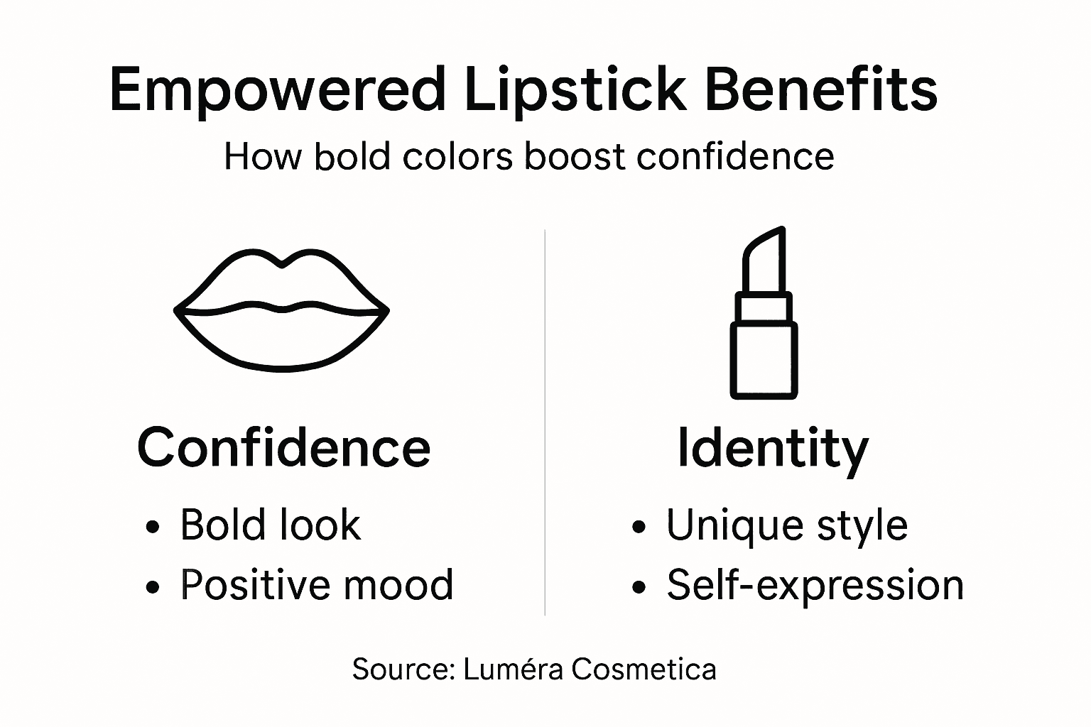 Infographic of lipstick benefits for confidence