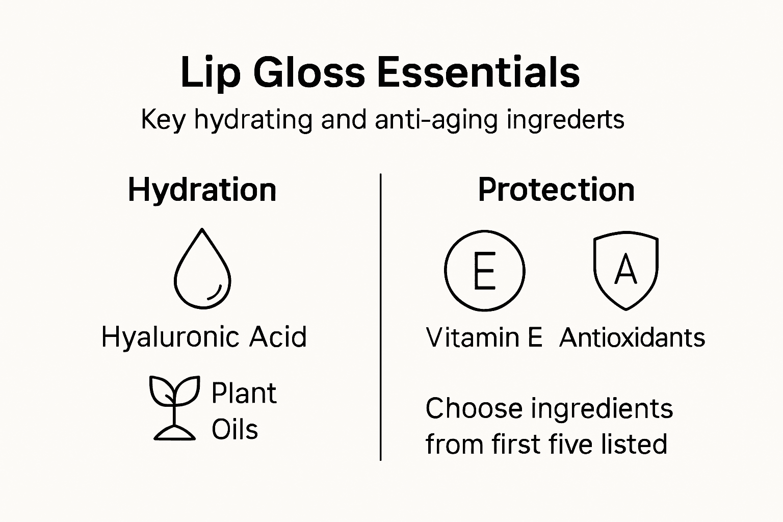 Infographic on key lip gloss ingredients