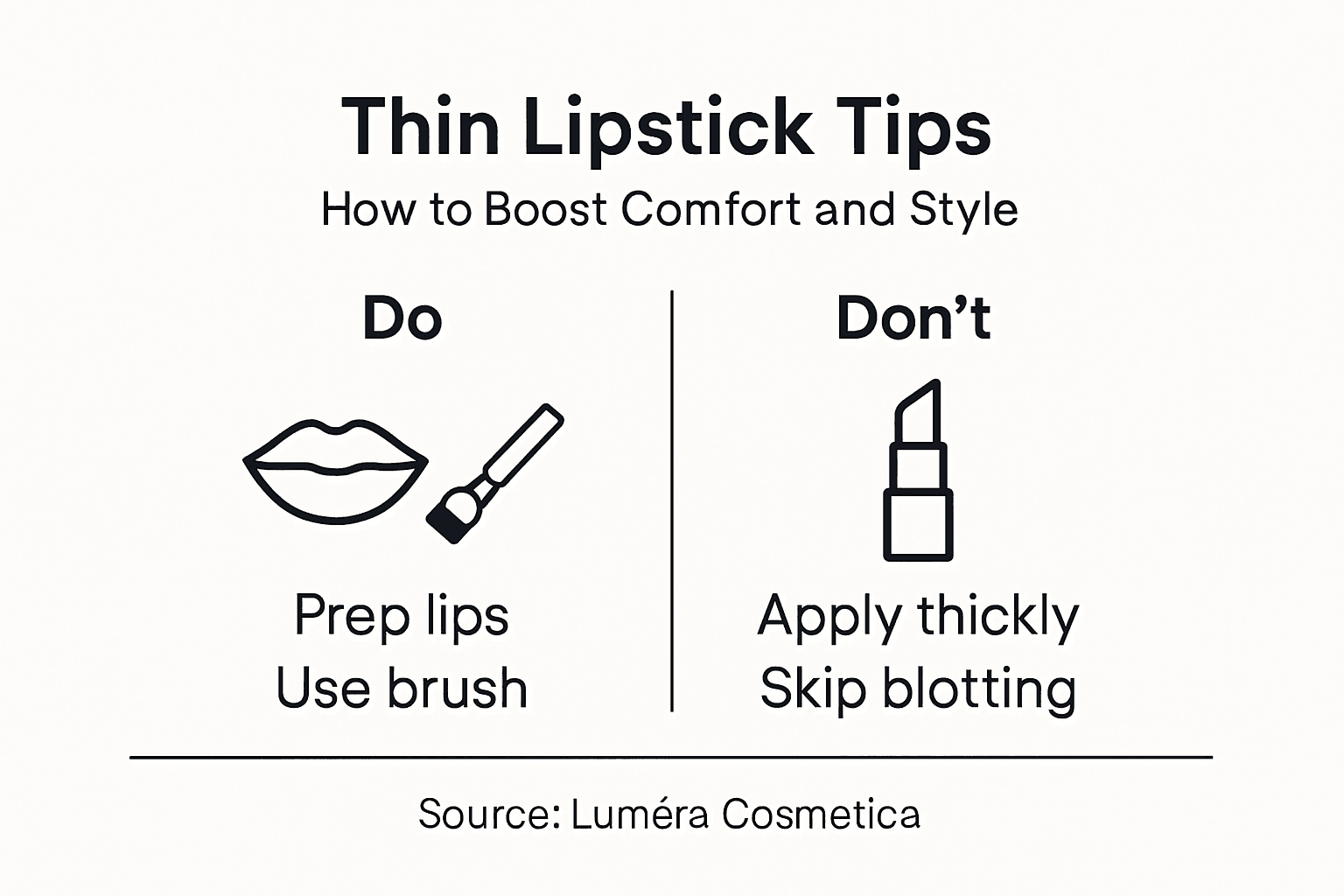 Infographic showing top thin lipstick tips