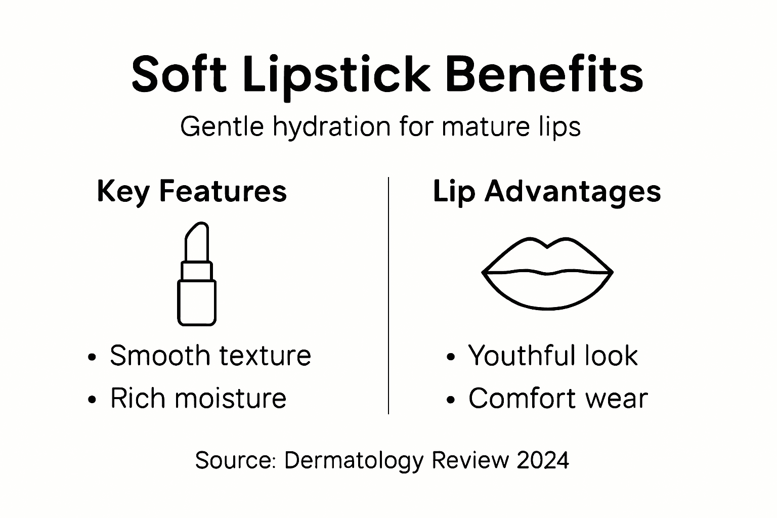 Infographic showing soft lipstick benefits