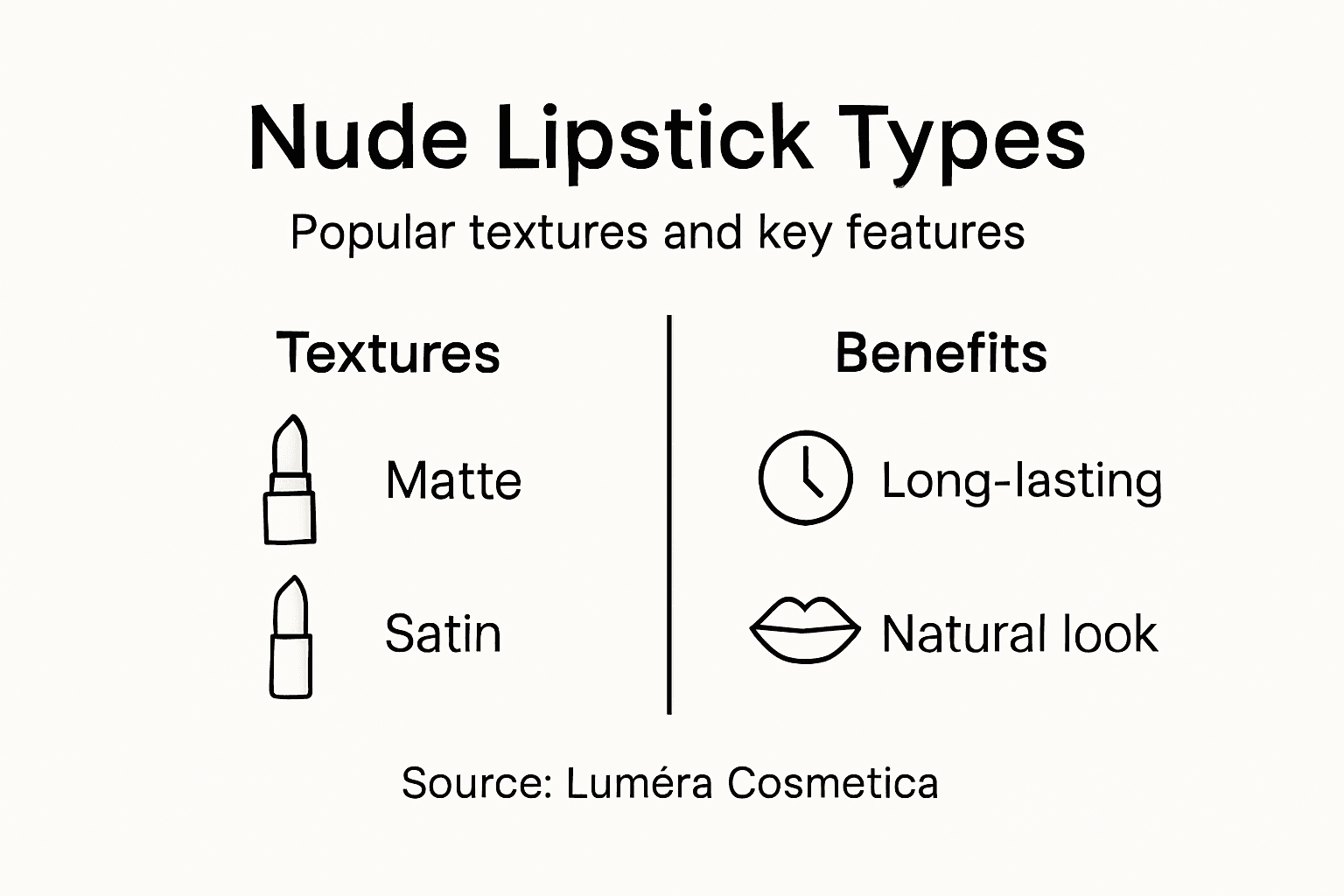 Infographic shows nude lipstick types and textures