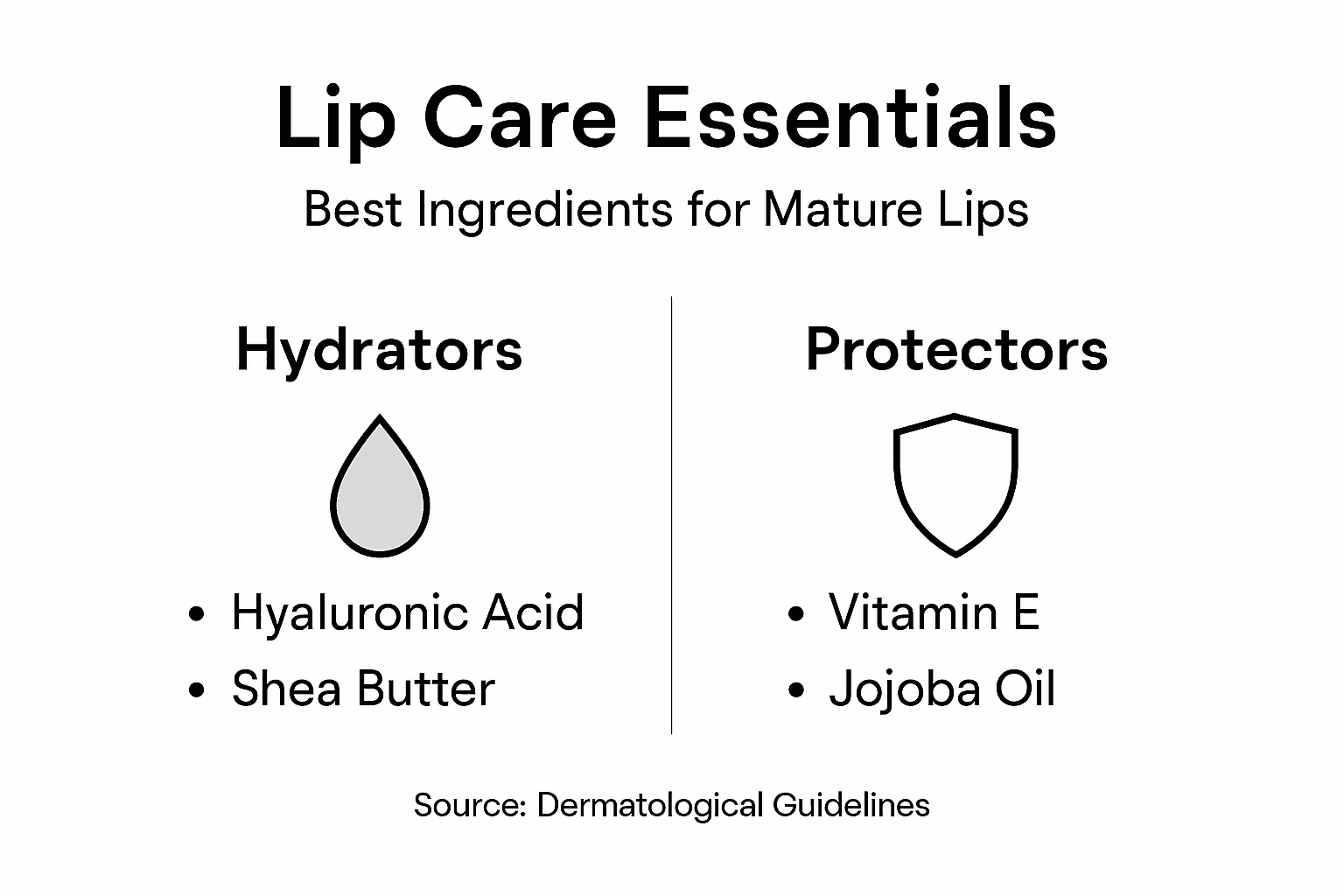 Infographic best ingredients for mature lips