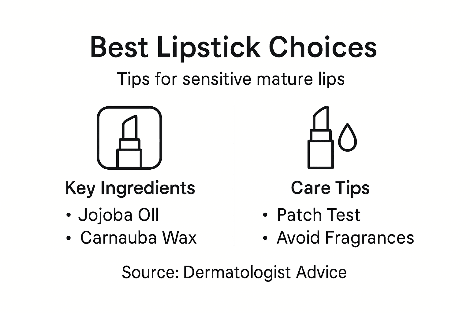Infographic about lipstick options and care tips