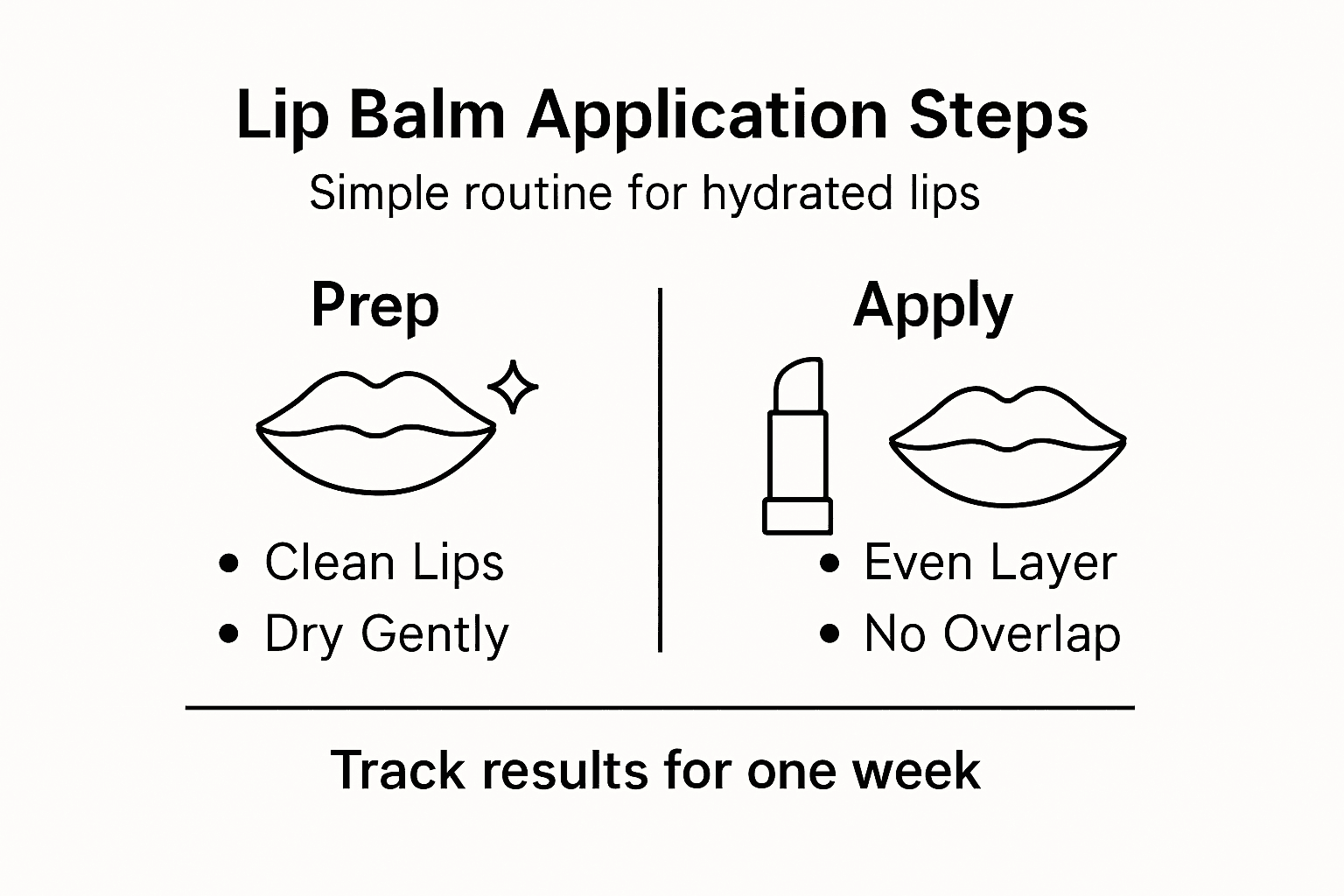 Infographic showing lip balm application routine