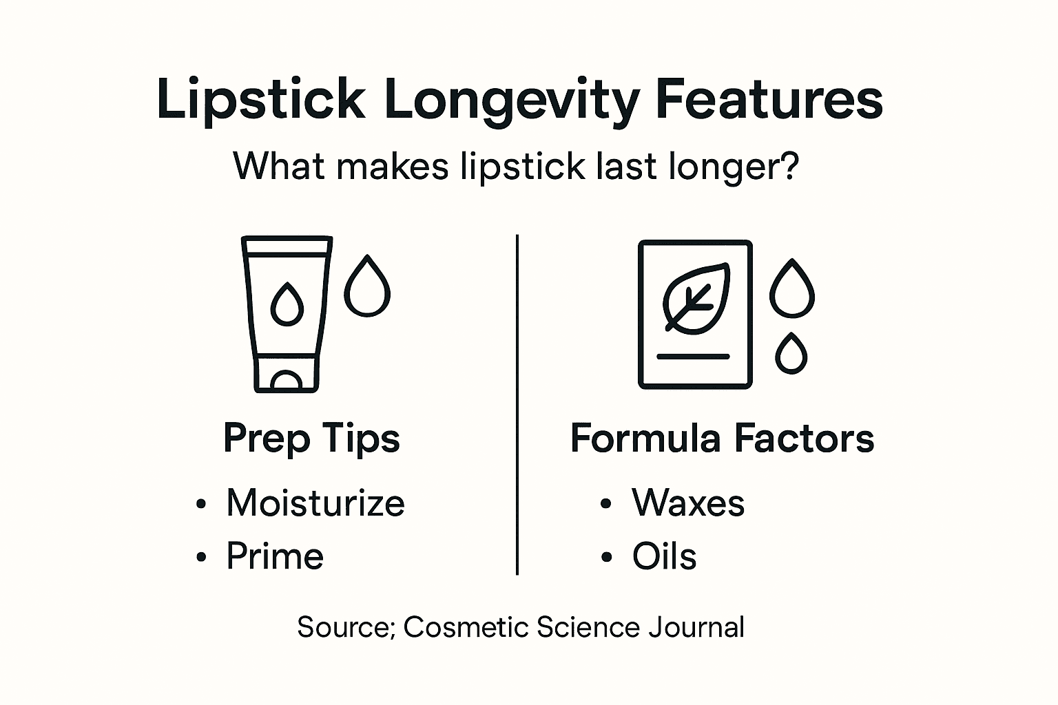 Infographic highlighting lipstick longevity factors