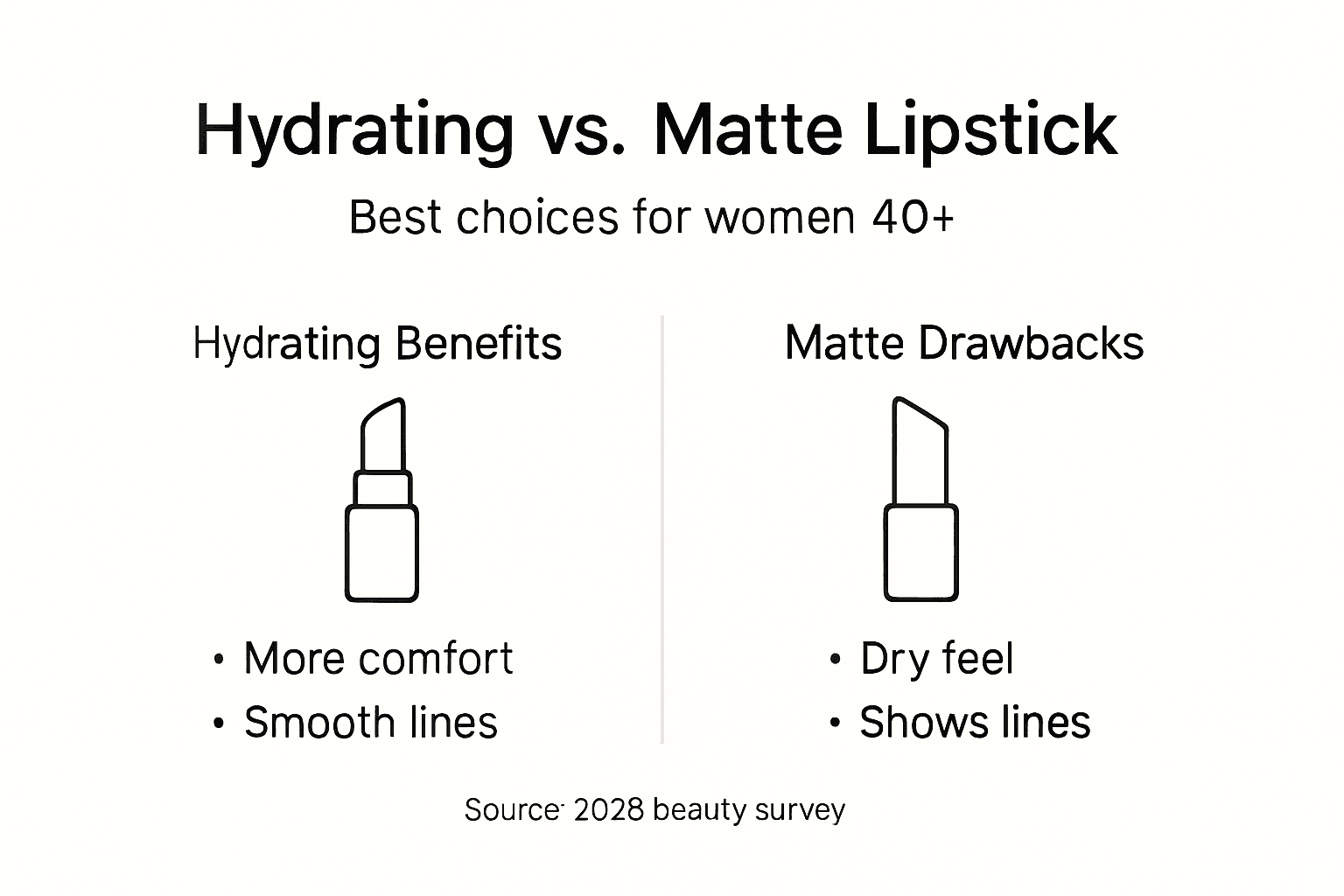 Infographic compares hydrating and matte lipstick