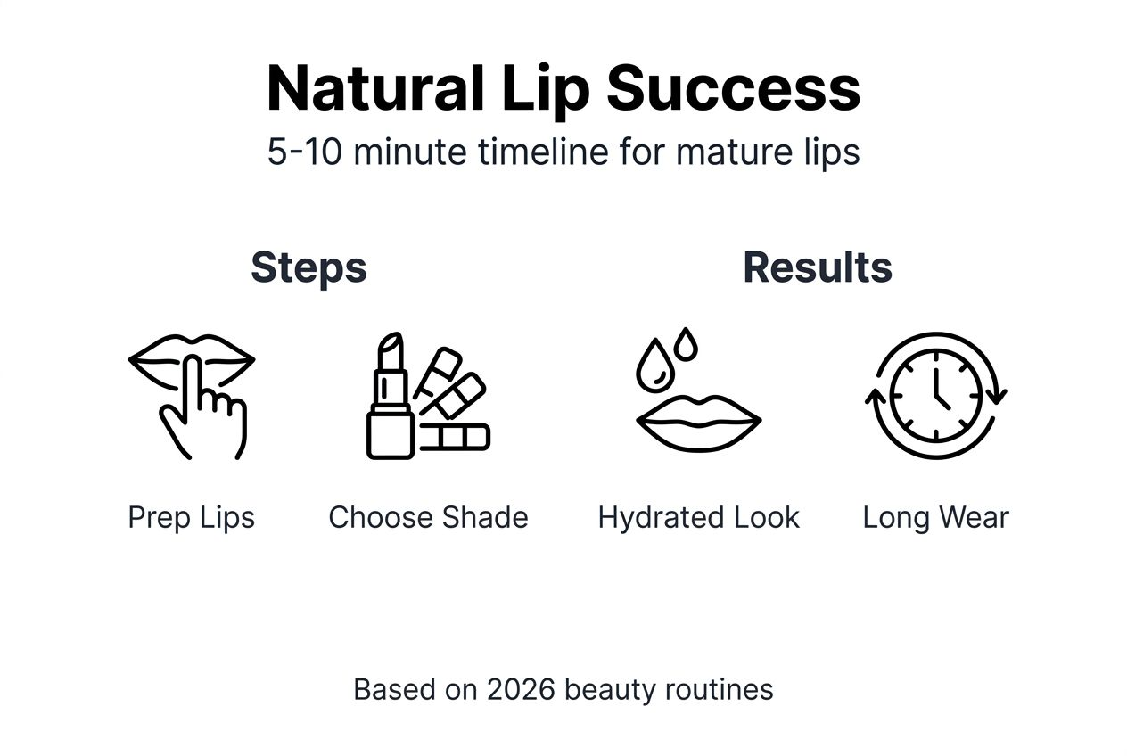 Infographic showing steps and results for natural lips