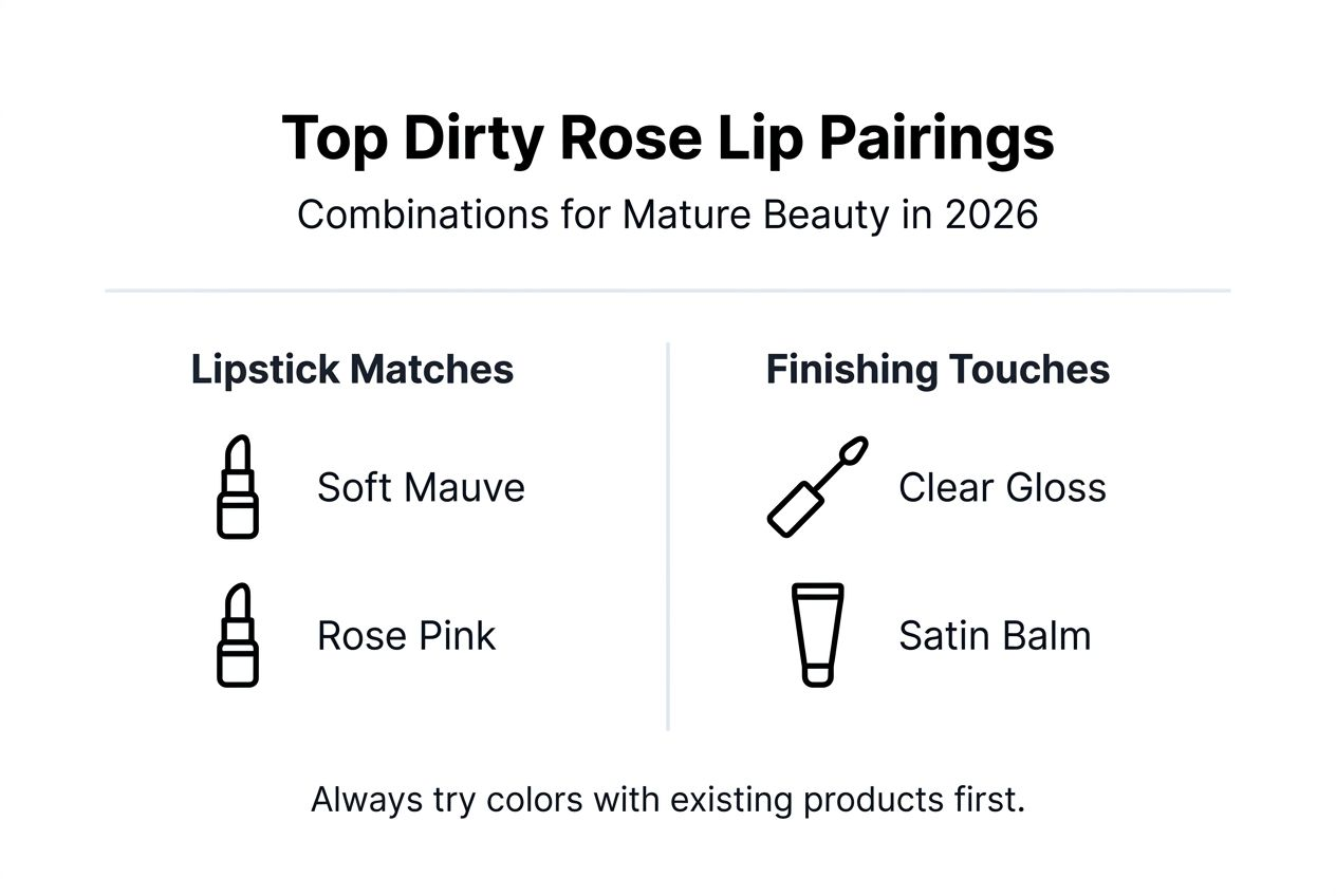 Infographic showing dirty rose lip liner pairings
