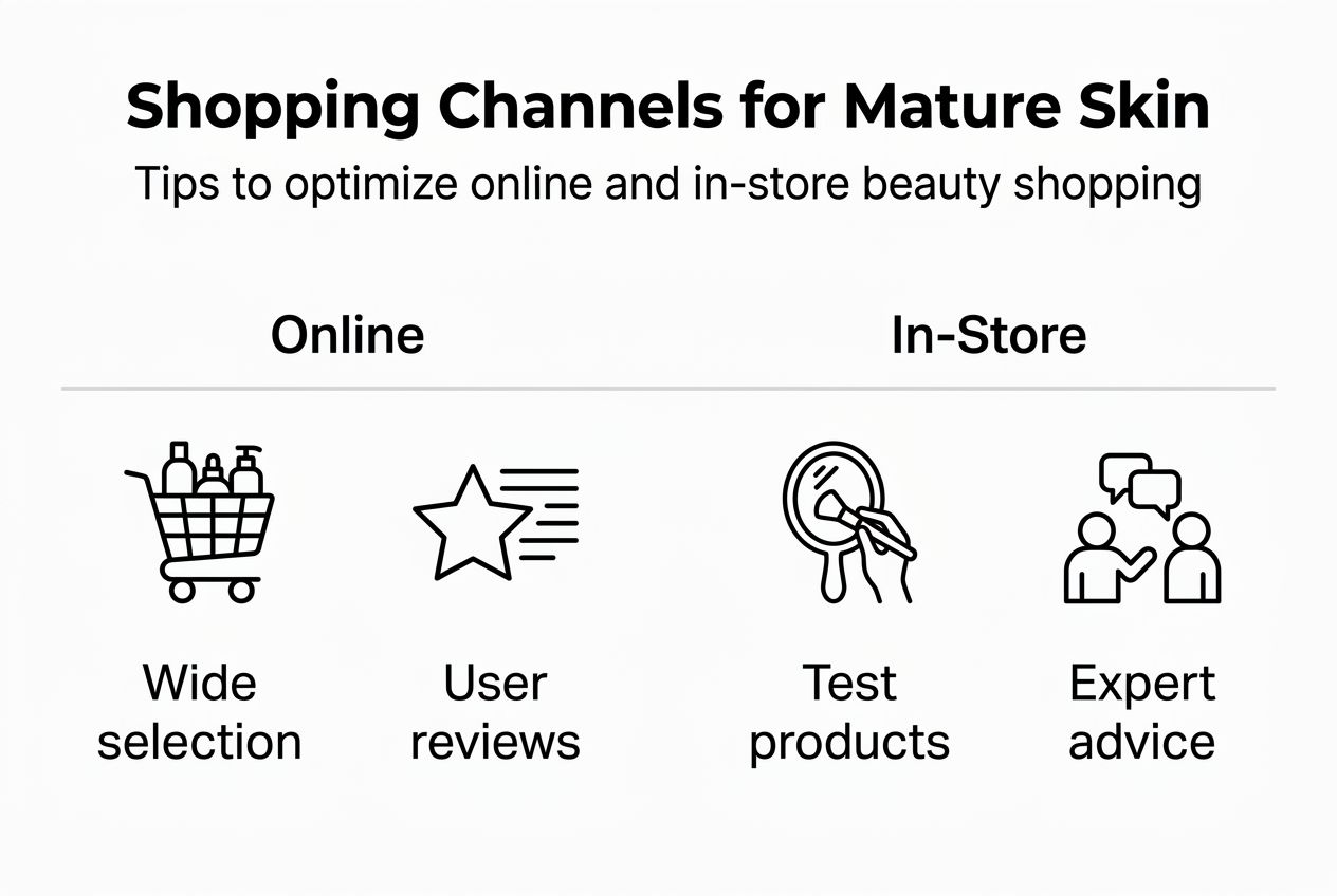 Infographic showing online and in-store shopping tips