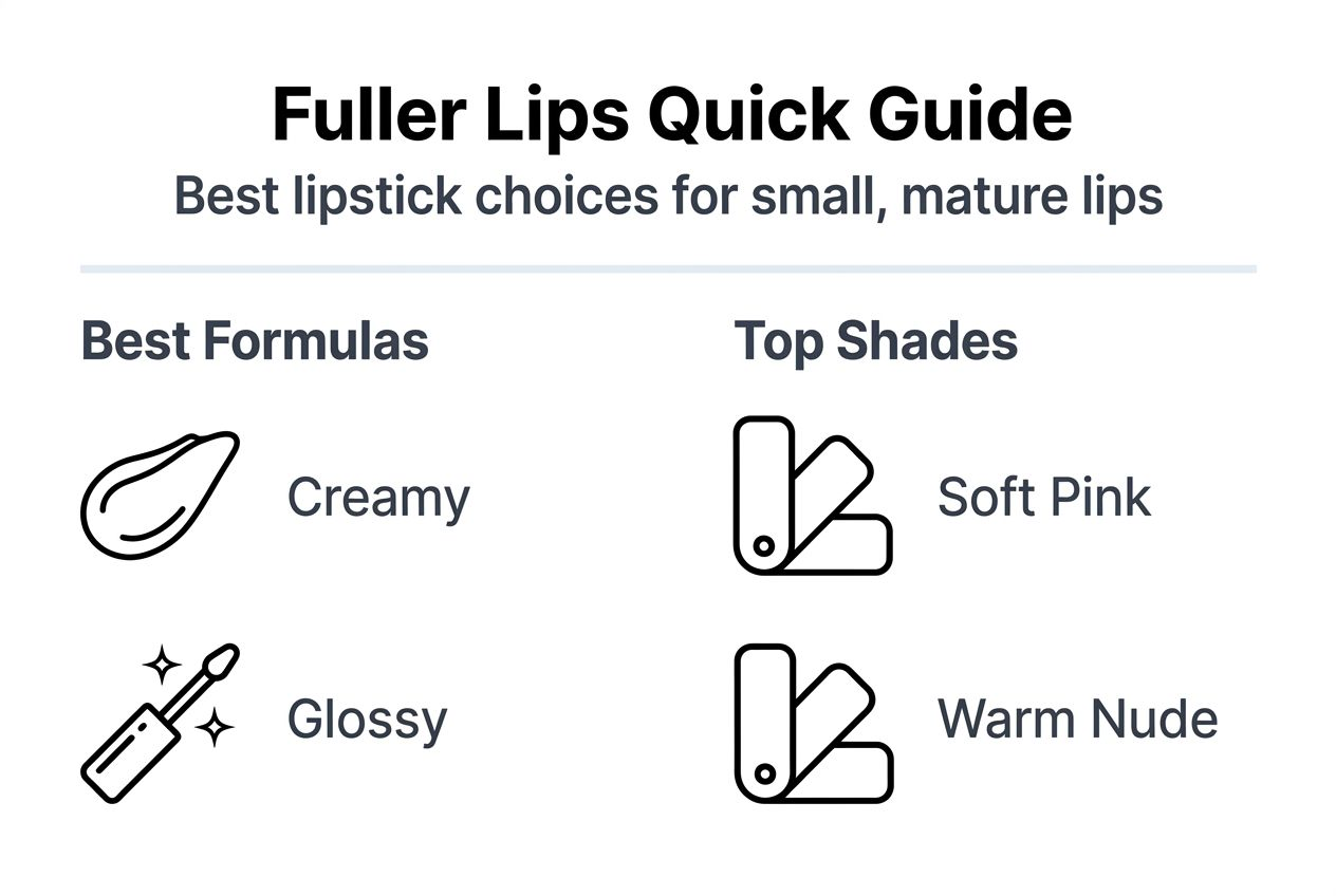 Infographic on lipstick types and shades for small lips