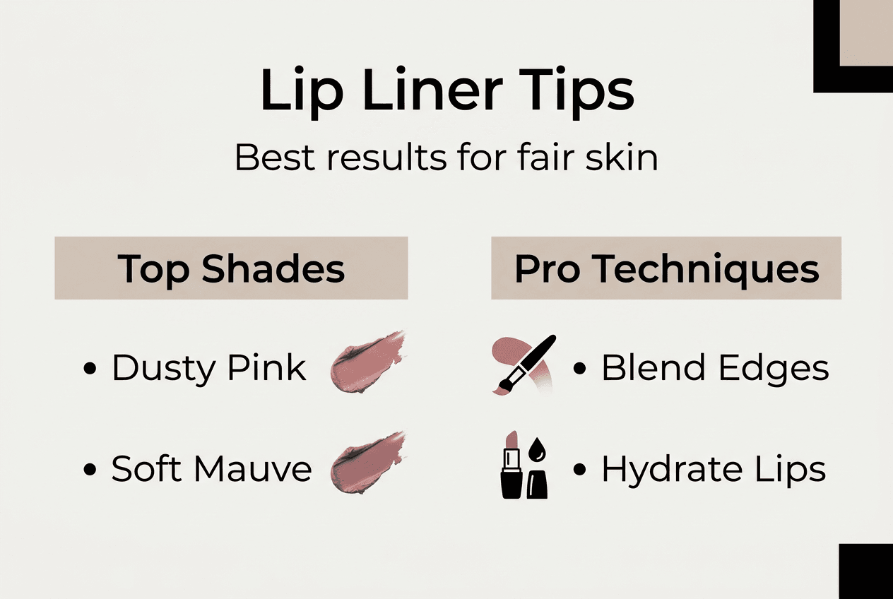 Infographic of best lip liner shades and techniques