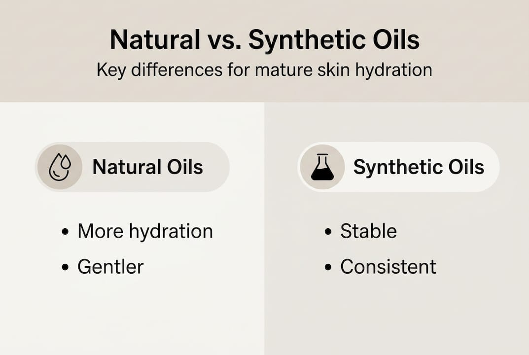 Infographic comparing natural and synthetic oils
