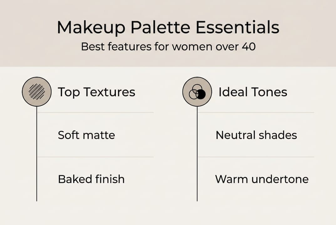 Infographic outlining palette features for mature women
