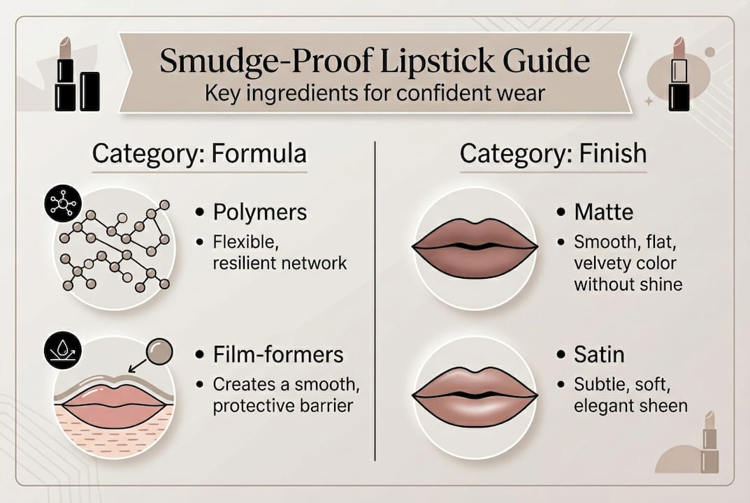 Infographic shows lipstick formulas and finishes
