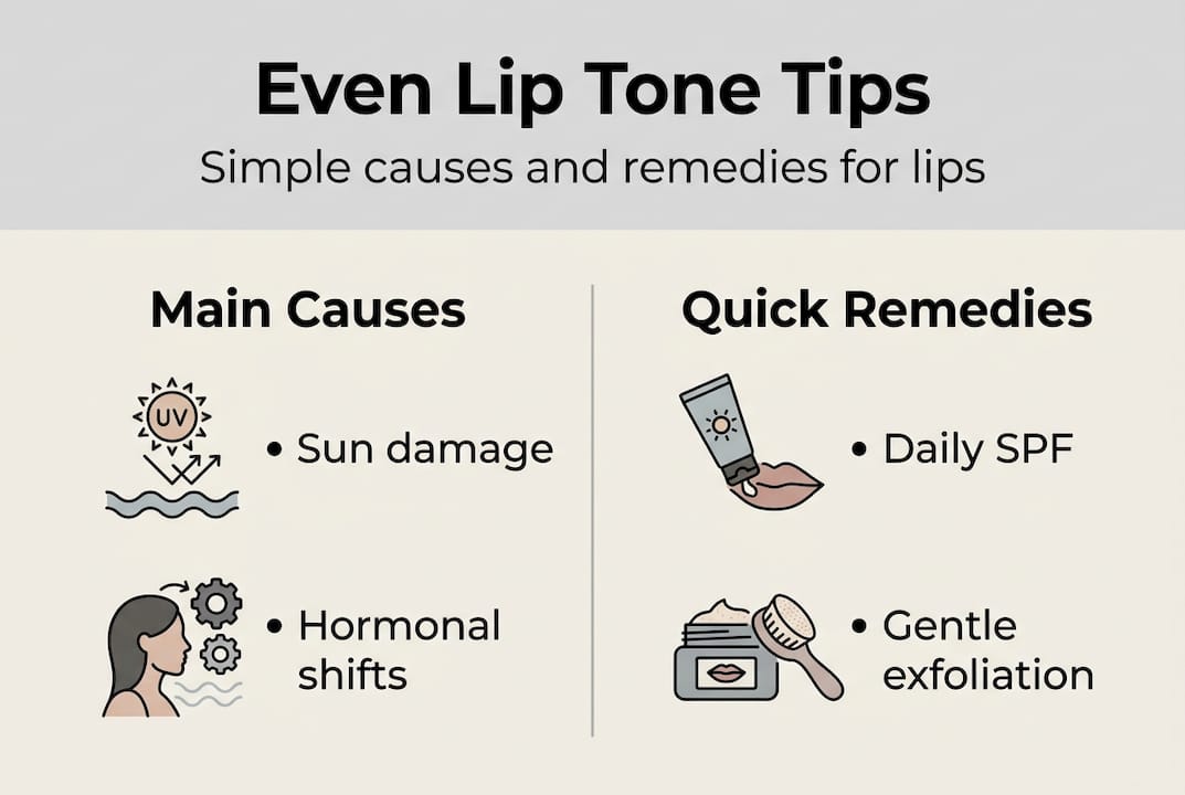 Infographic of causes and remedies for lip tone