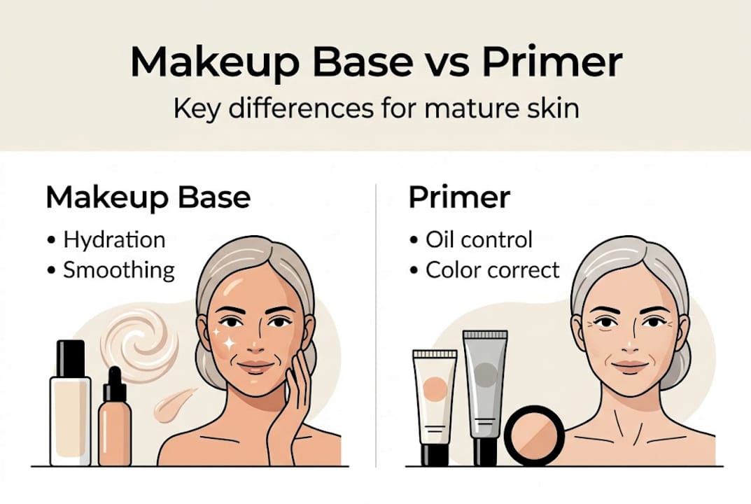 Infographic makeup base and primer comparison