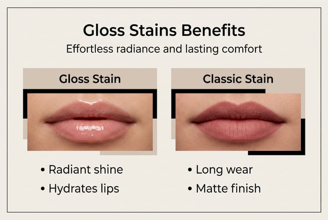 Infographic comparing gloss stain benefits