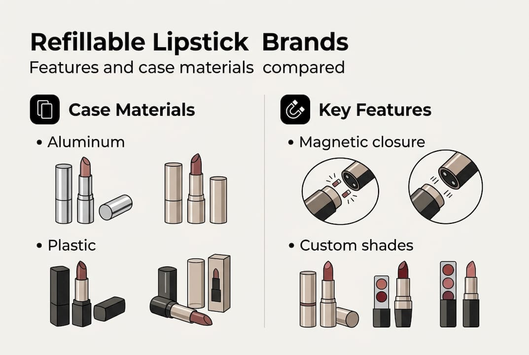 Infographic comparing lipstick brands and features