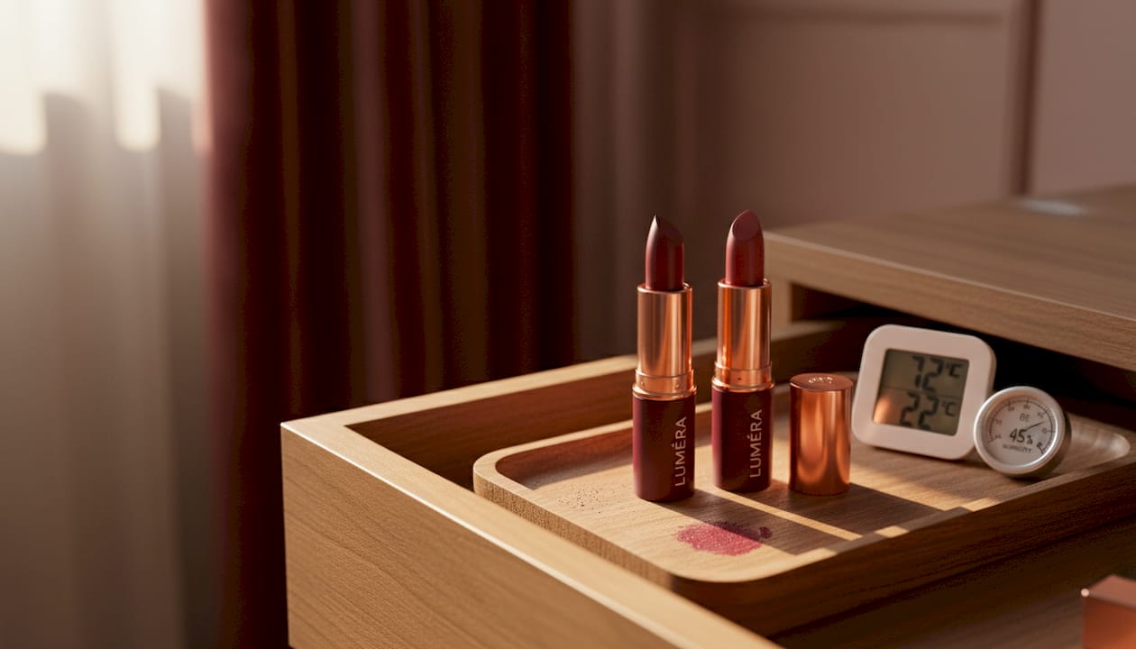 Lipstick tubes with thermometer in bedroom drawer