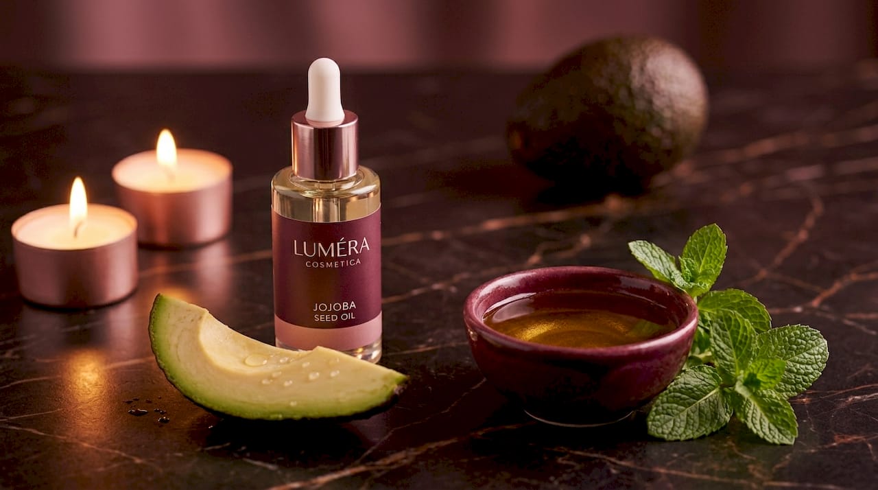 Close-up of natural lip oil ingredients