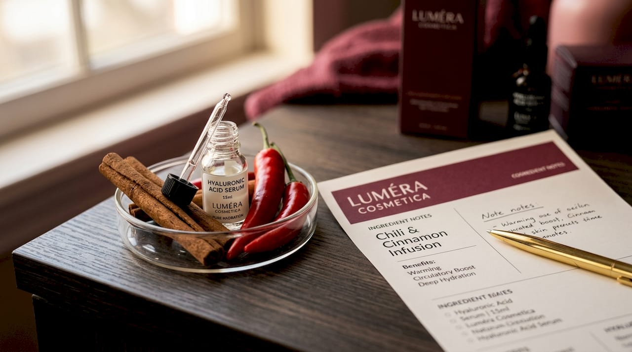 Close-up of lip plumper ingredients