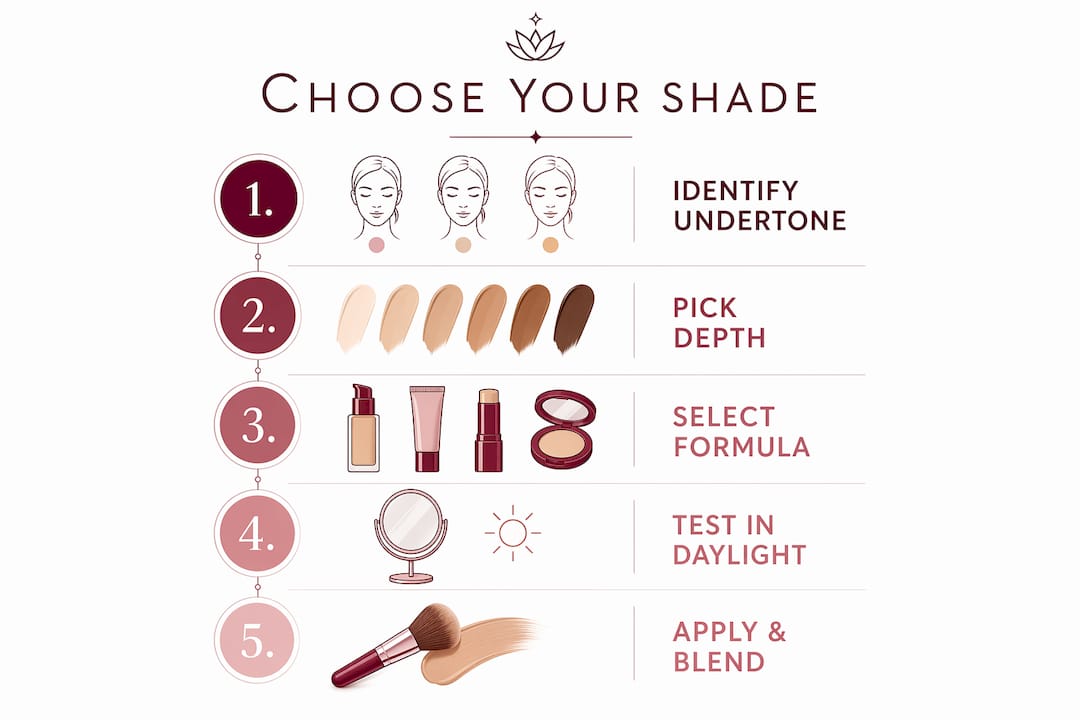 Infographic of steps to choose brown lip liner