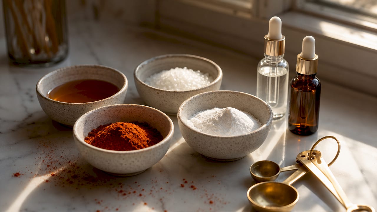Close-up of natural lip plumper ingredients