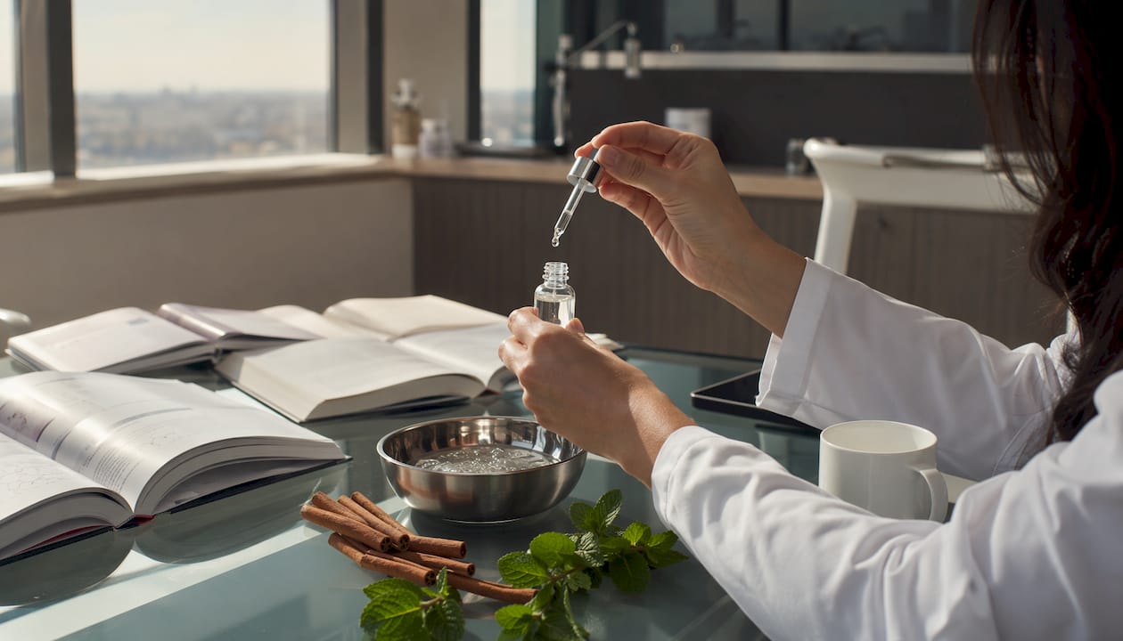 Dermatologist analyzing lip plumper ingredients
