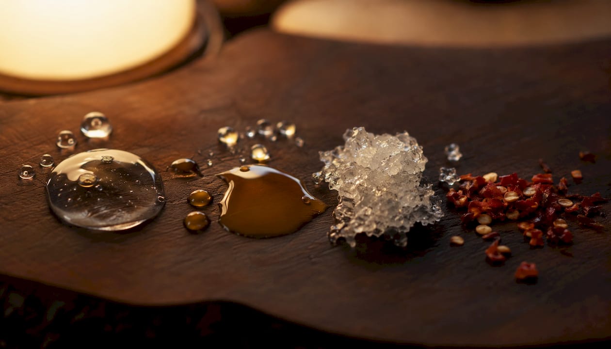 Close-up of lip plumper ingredient textures