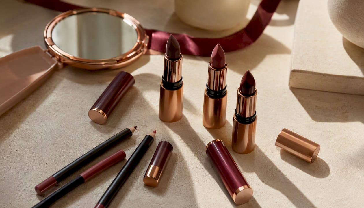 Lipsticks and liners in various flattering shades