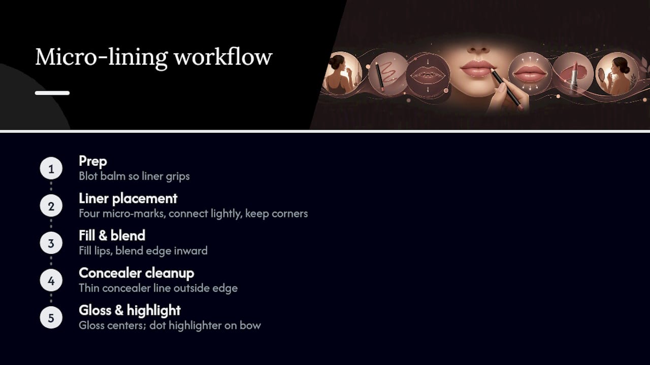 Diagram of micro-lining points on lips