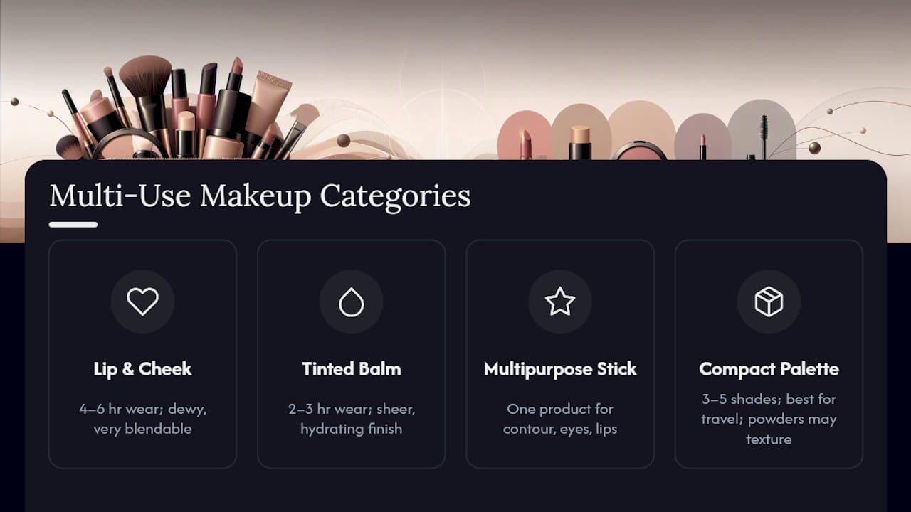 Comparison diagram of multi-use makeup product types