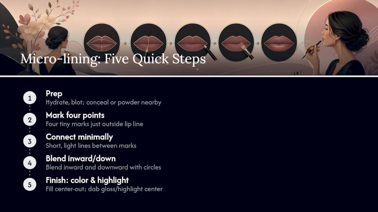 Diagram of five-step lip contouring process